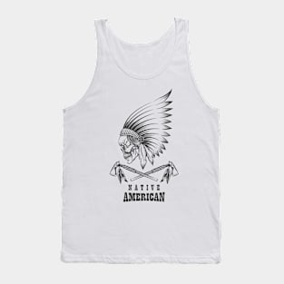 Indian Skull with Tomahawk Emblem Tank Top